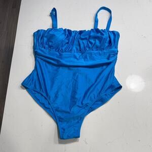 Blue one piece swimsuit